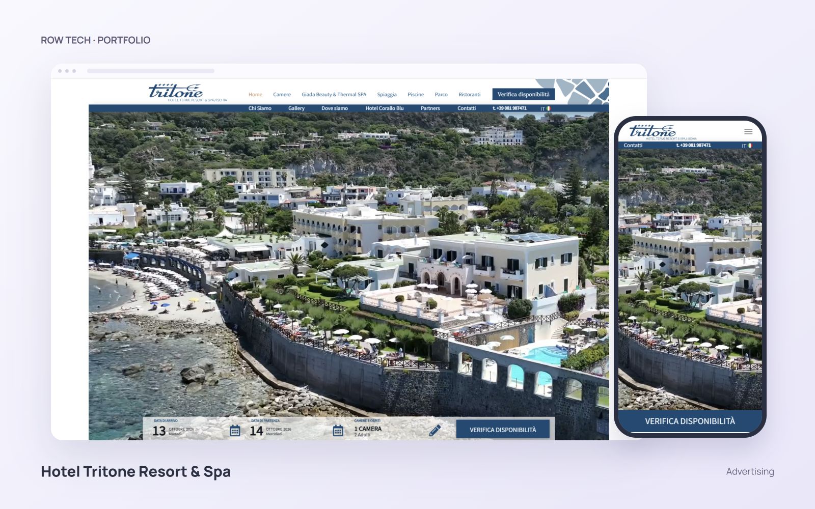 Hotel Tritone Resort & Spa — mockup del progetto