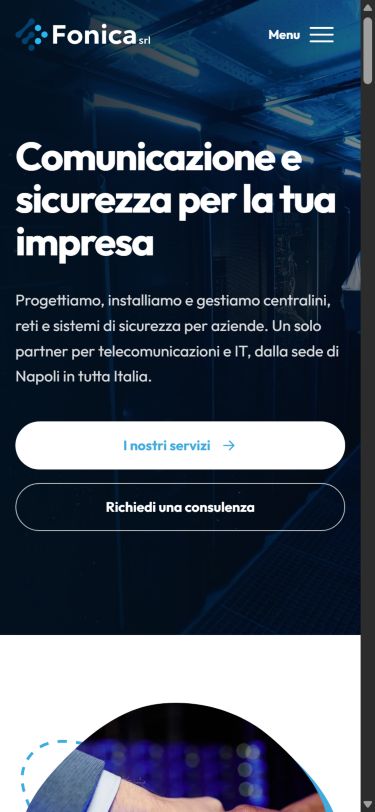 Homepage Fonica nella versione smartphone