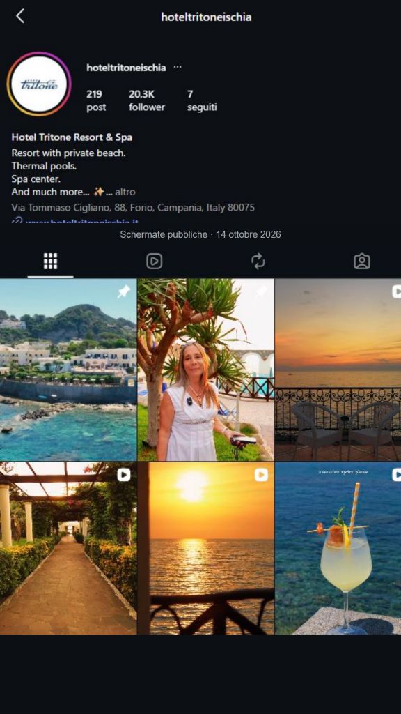 Hotel Tritone Resort & Spa — mockup con contenuti pubblici del 14 ottobre 2026
