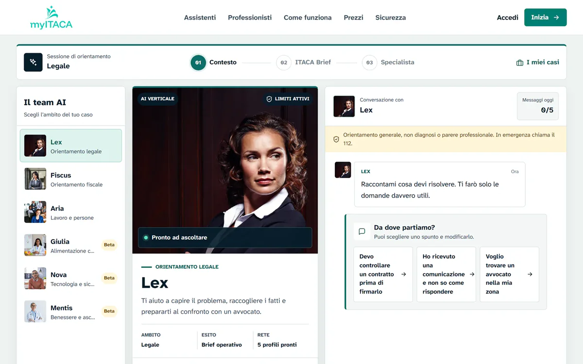 myItaca: la piattaforma e l’assistente legale Lex