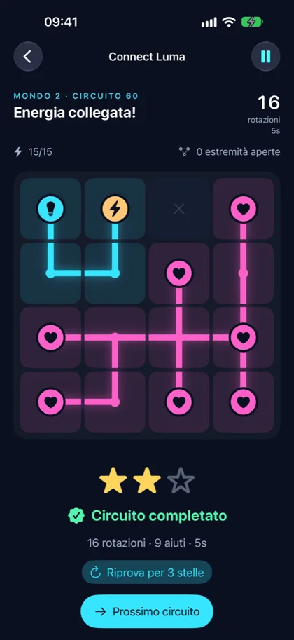 Connect Luma, un circuito completato con tre stelle