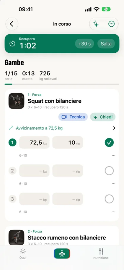 ATLIVORA durante l’allenamento: recupero e serie da completare