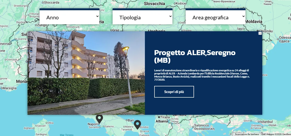 La mappa dei lavori del sito Stepa Costruzioni