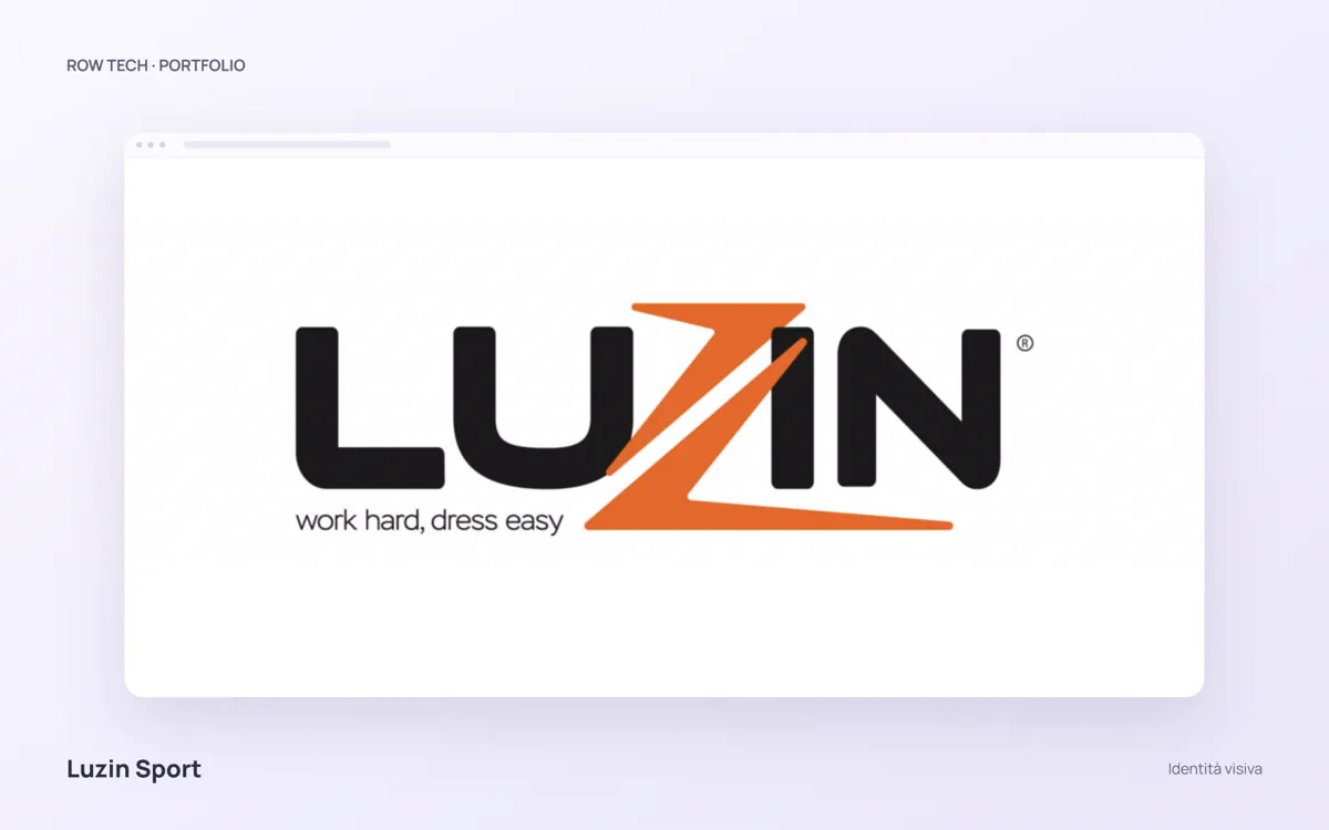Il logo Luzin, work hard, dress easy, disegnato da Row Tech