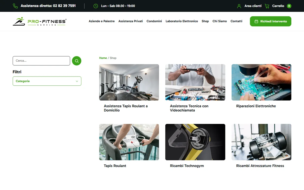 Il negozio di ricambi di profitness-service.it