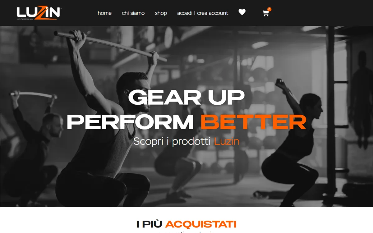 La pagina shop di luzinsport.com