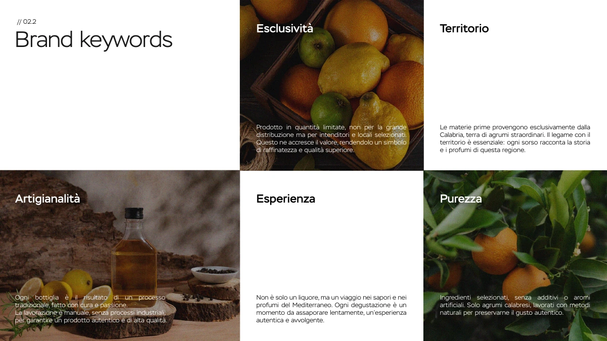 Le parole chiave del brand EOS Liquori