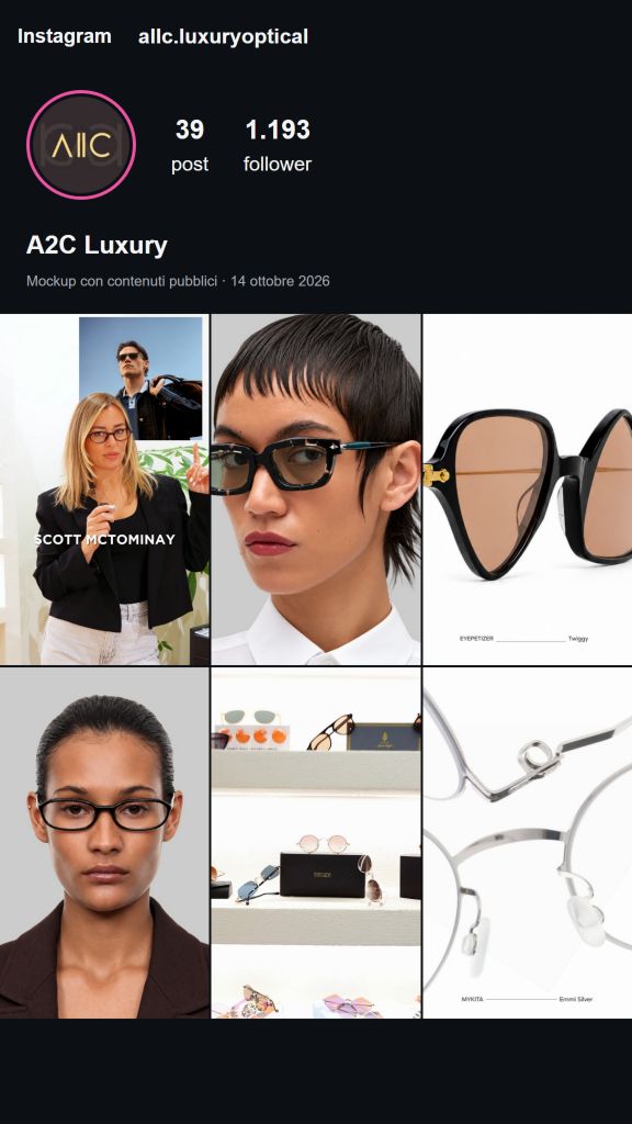 Il profilo Instagram di A2C Luxury