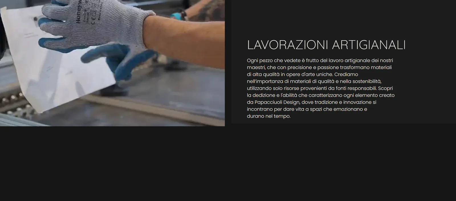 Lavorazioni Artigianali nel sito Papacciuoli Design