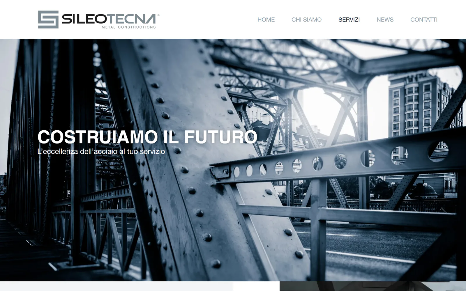 Pagina delle lavorazioni e dei servizi nel sito Sileo Tecna