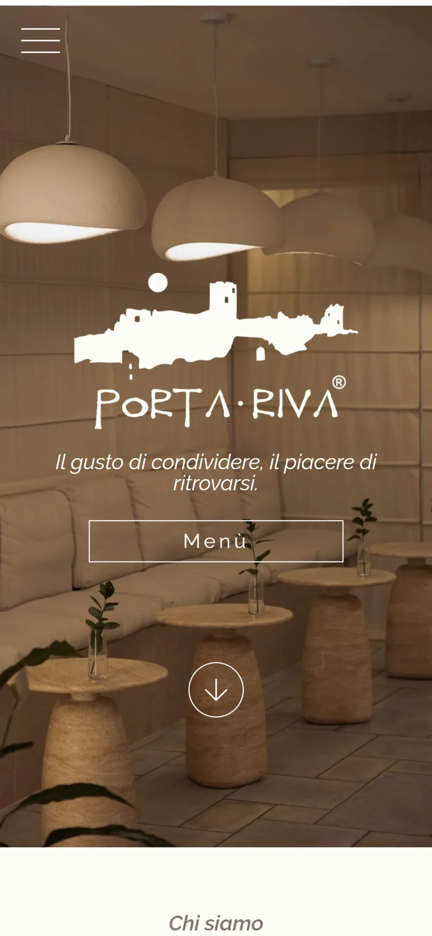 Homepage mobile del sito Porta Riva