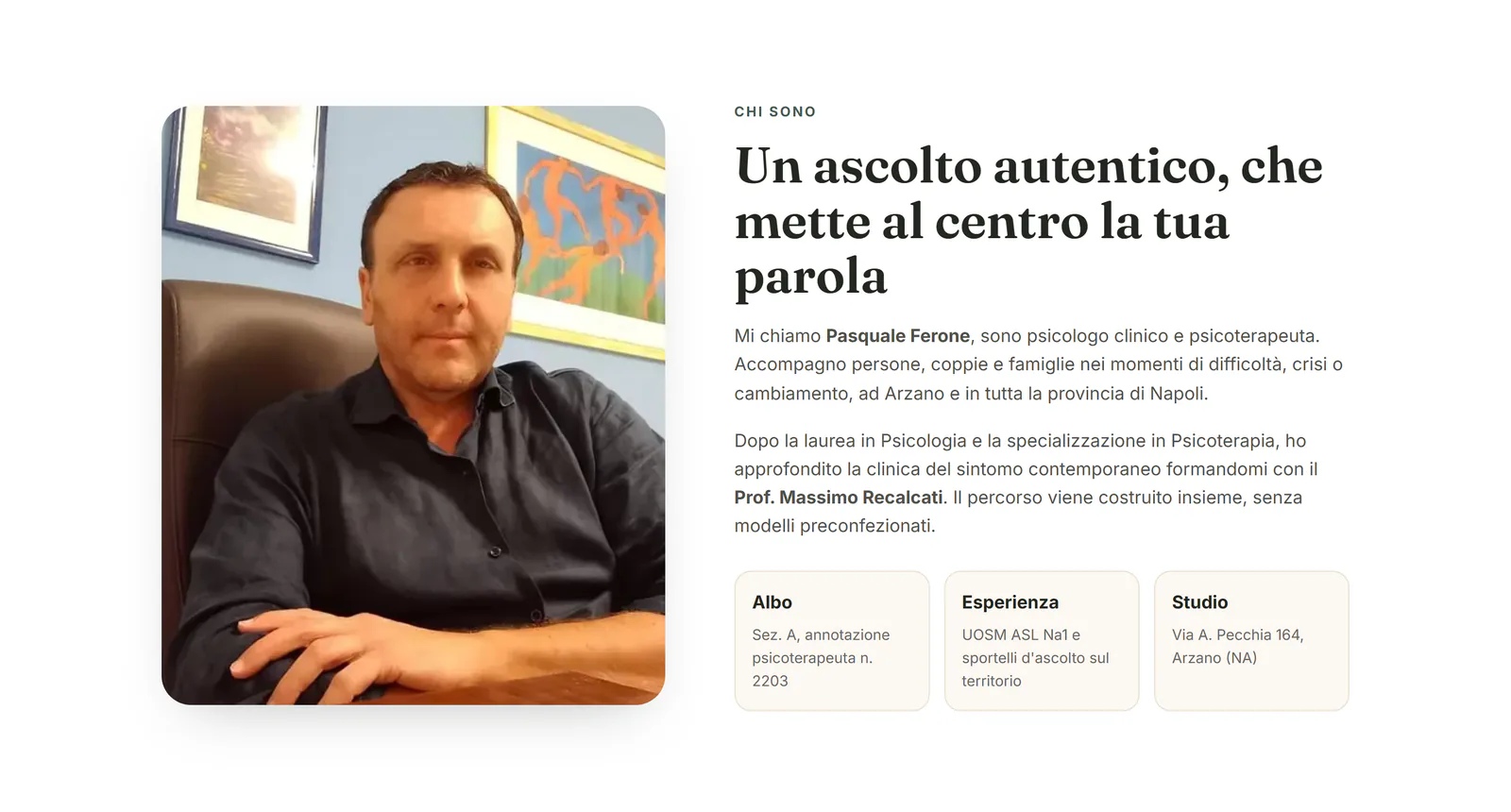 Un ascolto autentico, che mette al centro la tua parola nel sito Psicologo Napoli Nord