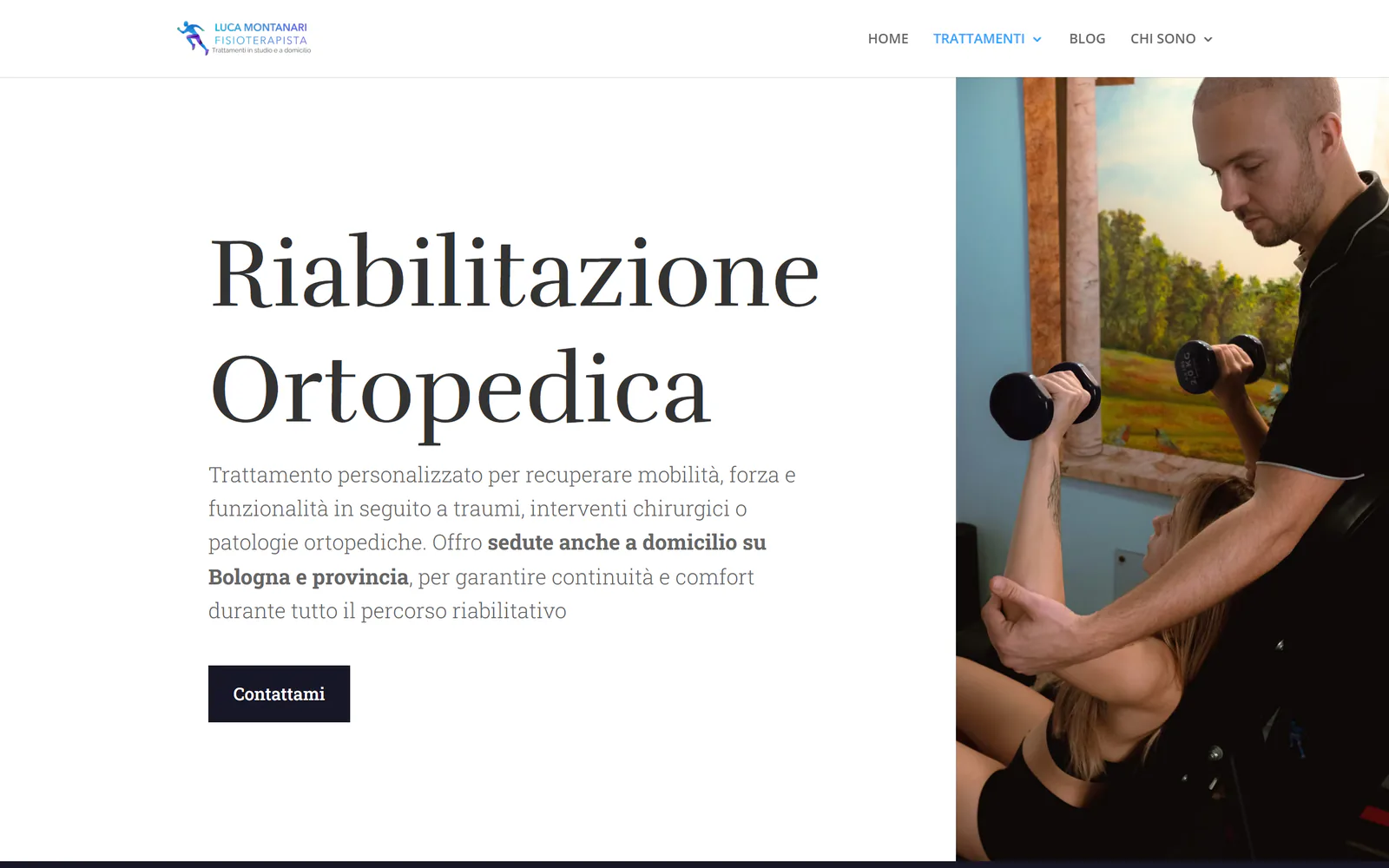 Pagina del trattamento di riabilitazione ortopedica per Luca Montanari Fisioterapista