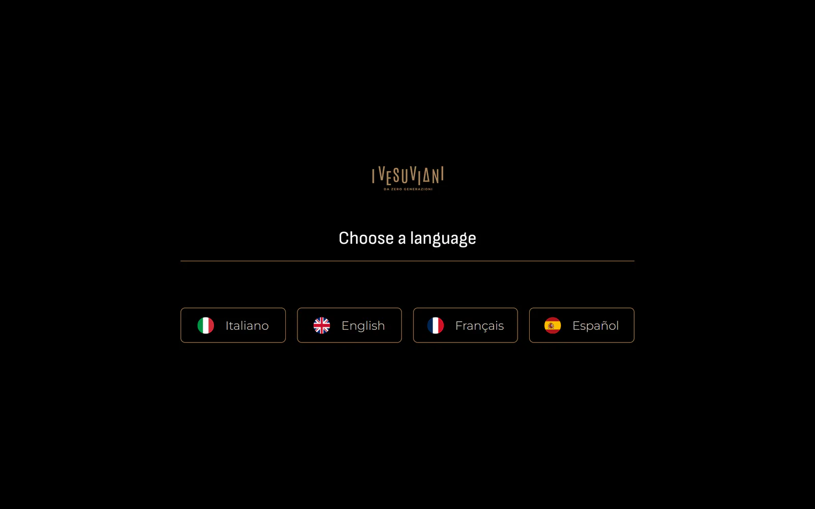 Scelta pubblica della lingua per Menu Pizzeria I Vesuviani